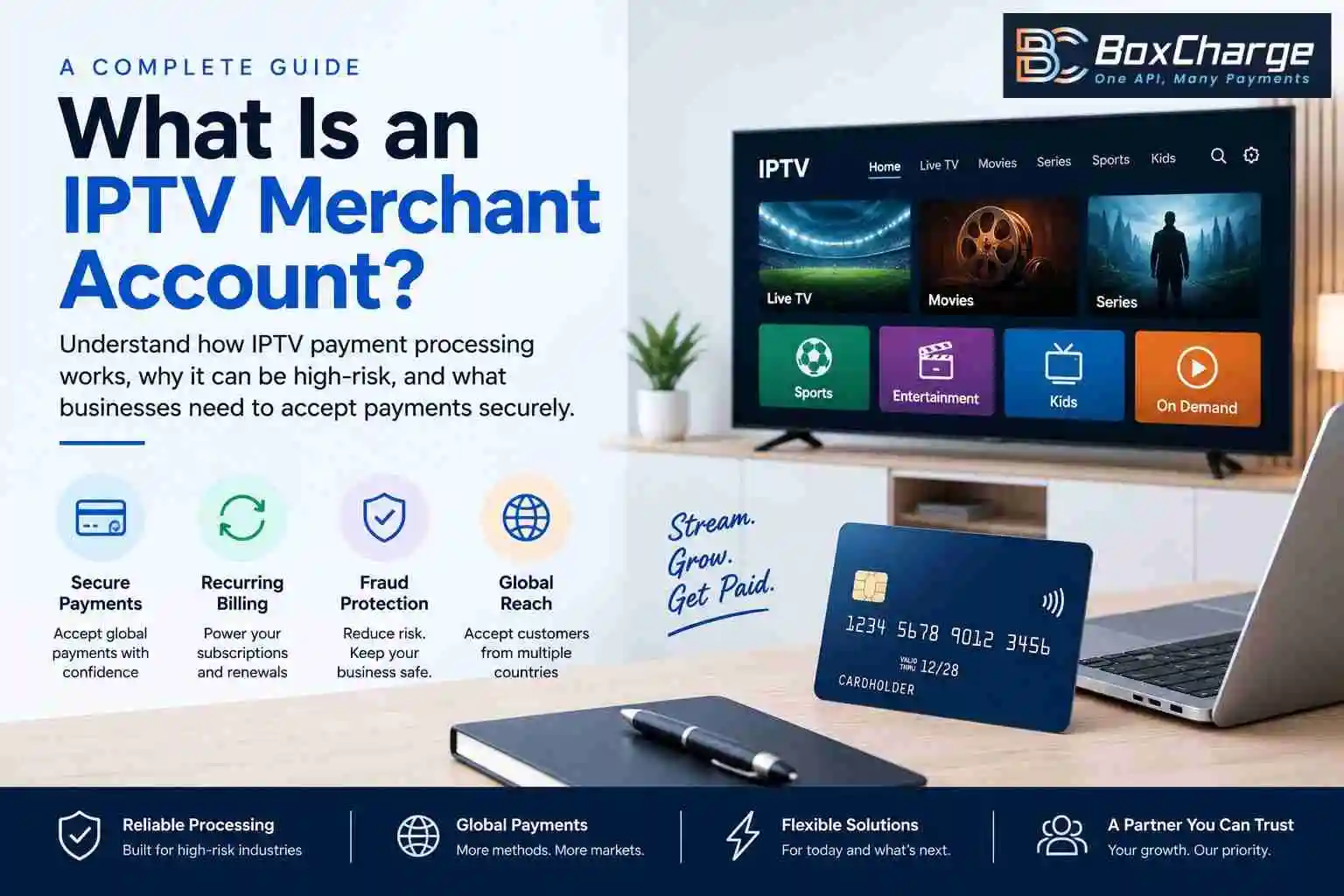 What Is an IPTV Merchant Account? A Complete Guide to IPTV Payment Processing — BoxCharge Blog