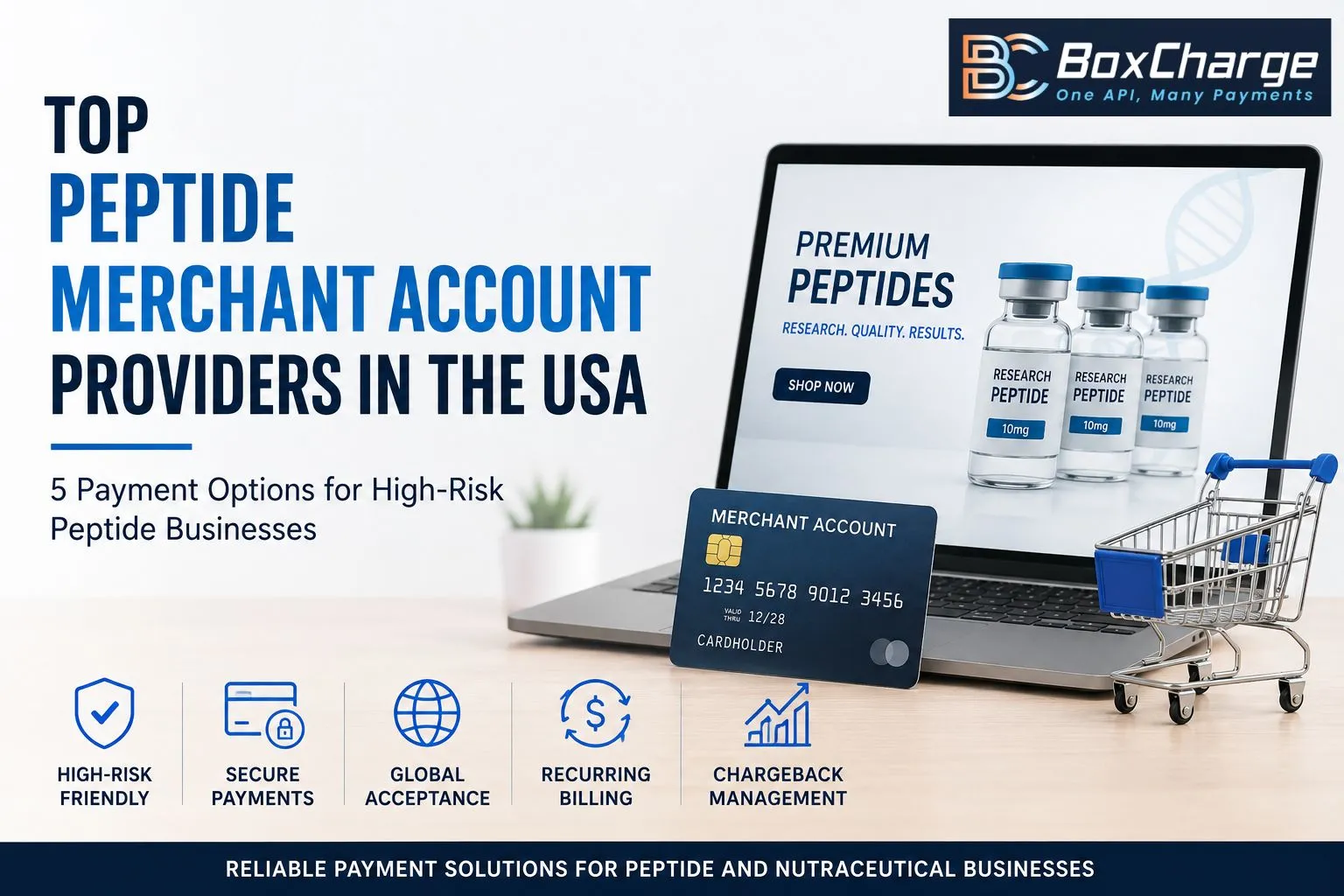 Top Peptide Merchant Account Providers in the USA: 5 Payment Options for High-Risk Businesses — BoxCharge Blog